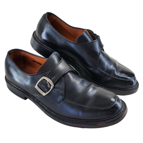 Allen Edmonds Halsted Monk Strap Dress Shoes Mens 10.5 D Medium Black Leather - Picture 1 of 12